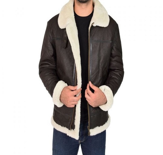 men-black-shearling-b3-bomber-jacket.jpg Men Jet Black B3 Bomber Leather Jacket - Image 1