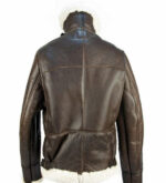 Men B3 Sheepskin Brown Bomber Jacket - Image 2