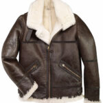 Men B3 Sheepskin Brown Bomber Jacket