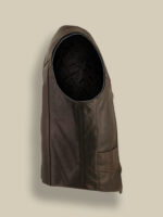 Men Brown Classic Biker Vest - Image 3