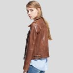 Emma Brown Motorcycle Leather Jacket - Image 4