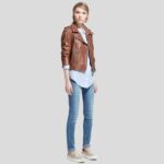 Emma Brown Motorcycle Leather Jacket - Image 5