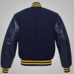 Navy Blue and Yellow Baseball Style Jacket - Image 2