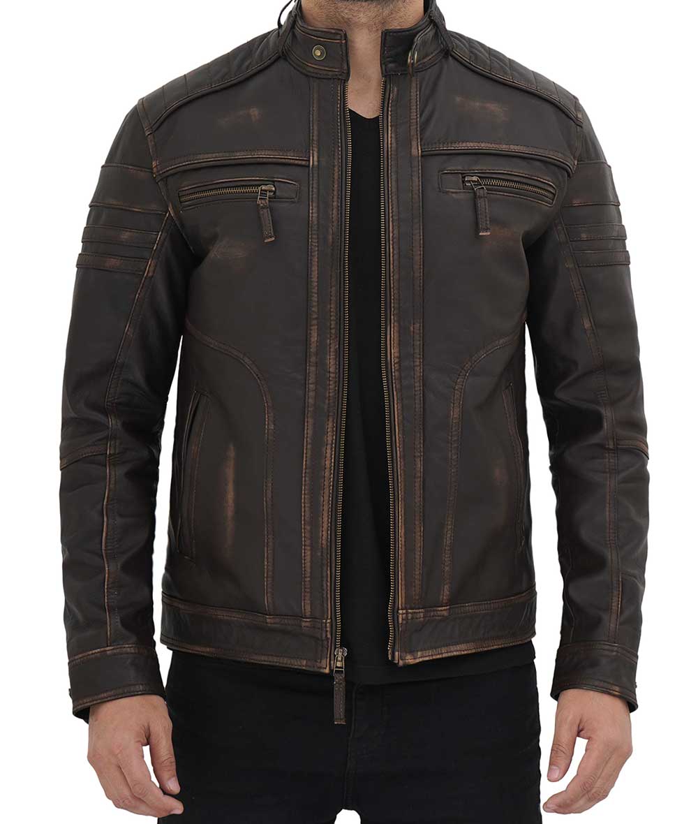 premium-mens-cafe-racer-distressed-leather-jacket-in-coffee-brown-arcane-fox-1.jpg Men's Cafe Racer Distressed Leather Jacket In Coffee Brown - Image 1