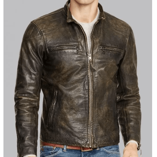 premium-mens-cafe-racer-leather-vintage-jacket-in-black-arcane-fox-1.png Men's Cafe Racer Leather Vintage Jacket In Brown - Image 1
