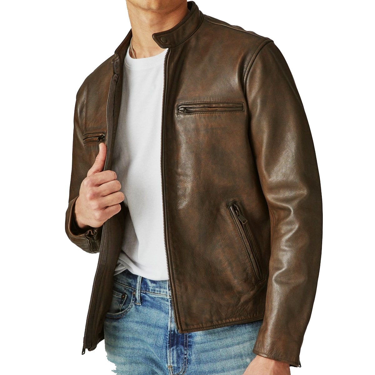 premium-mens-distressed-motorcycle-leather-jacket-in-brown-arcane-fox-1.jpg Men's Distressed Motorcycle Leather Jacket In Brown - Image 1
