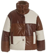 Luxury Style Lamb Brown Leather Puffer Jacket - Image 2