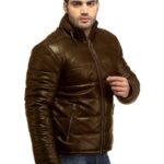 Men’s Real Soft Lamb Leather Puffer Jacket