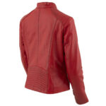 Women RAF B3 Sheepskin Red Biker Leather Jacket - Image 3