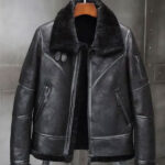 Aviator Winter Coat Fur Bomber Leather Jacket