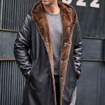 Cowhide Shearling Fur Parkas Hooded Leather Coat