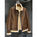 Men Sheepskin Shearling Motorcycle Leather Jacket