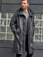 Leather Down Jacket Long Winter Overcoat Warm Oversize Outwear - Image 2