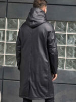 Leather Down Jacket Long Winter Overcoat Warm Oversize Outwear - Image 5