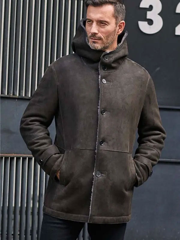 shearling-leather-coat1_b3c35c17-aa3e-4e8b-b03e-66afbee2c754.jpg Mink Fur Coat Warm Winter Overcoat Oversize Parkas Hooded Black Leather Outwear - Image 1