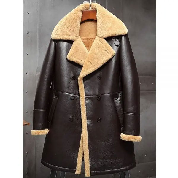 shearling-leather-coat1_b8d164f3-2fb4-409c-bfb7-18f0c7643309.jpg B3 Flight Sheepskin Aviator Long Mens Winter Coats Fur Bomber Leather Jacket - Image 1