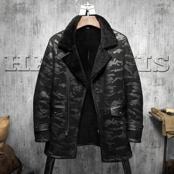 shearling-leather-coat1_ee286a59-bb95-40d8-82d5-bb6ba80433c5.jpg Mens B3 Pilot RAF Aviator Original Flying Jacket Men’s Fur Coat Long Coat - Image 1