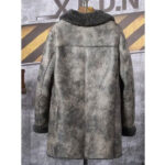 Men's Hunting Leather Shearling Bomber Trench Coat - Image 2