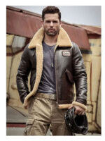 Leather Jacket Fur Coat Airforce Flight Jacket - Image 2