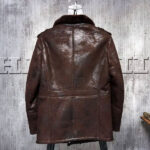 Mens Pilot’s Leather Aviator B3 Sheepskin Flying Bomber Jacket - Image 2