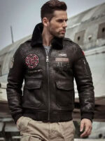 Mens Airforce Flight Coat Embroidered Jacket - Image 3