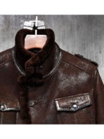 Men's B3 Pilot Aviator Sheepskin Leather Bomber Jacket - Image 3