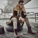 Men’s Shearling Coat Men’s Fur Parka. Imports Wool From Australia Sheepskin Jacket Black And Light - Image 3