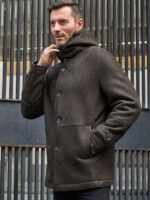 Mink Fur Coat Warm Winter Overcoat Oversize Parkas Hooded Black Leather Outwear - Image 3