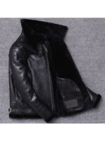 Mens Sheepskin Winter Fur Coat Jacket - Image 4