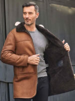 Winter Outwear Natural Sheepskin Leather Jacket Hooded Fur Overcoat - Image 4