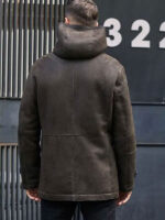 Mink Fur Coat Warm Winter Overcoat Oversize Parkas Hooded Black Leather Outwear - Image 5