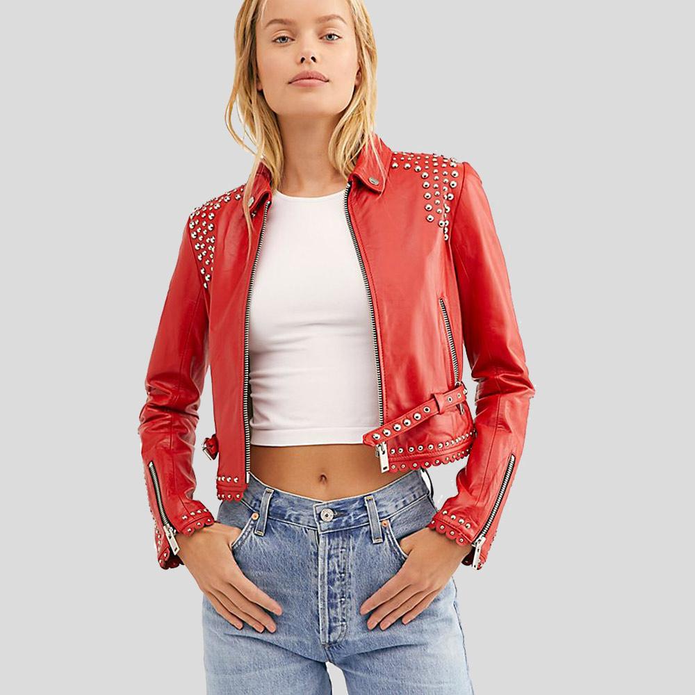 studded-leather-jacket-isabel-red-1.jpg Isabel Red Studded Leather Jacket - Image 1