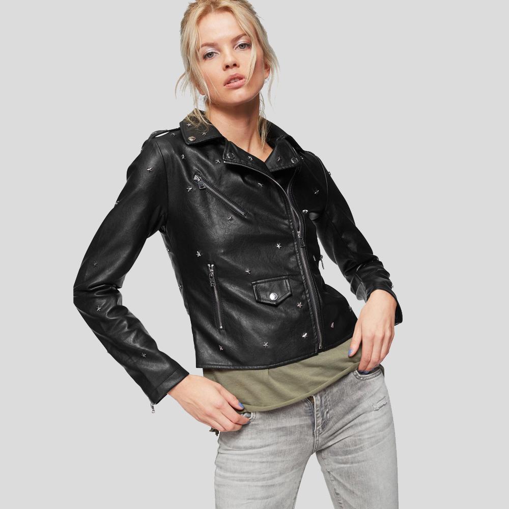 studded-leather-jacket-isla-black-1.jpg Isla Black Studded Leather Jacket - Image 1