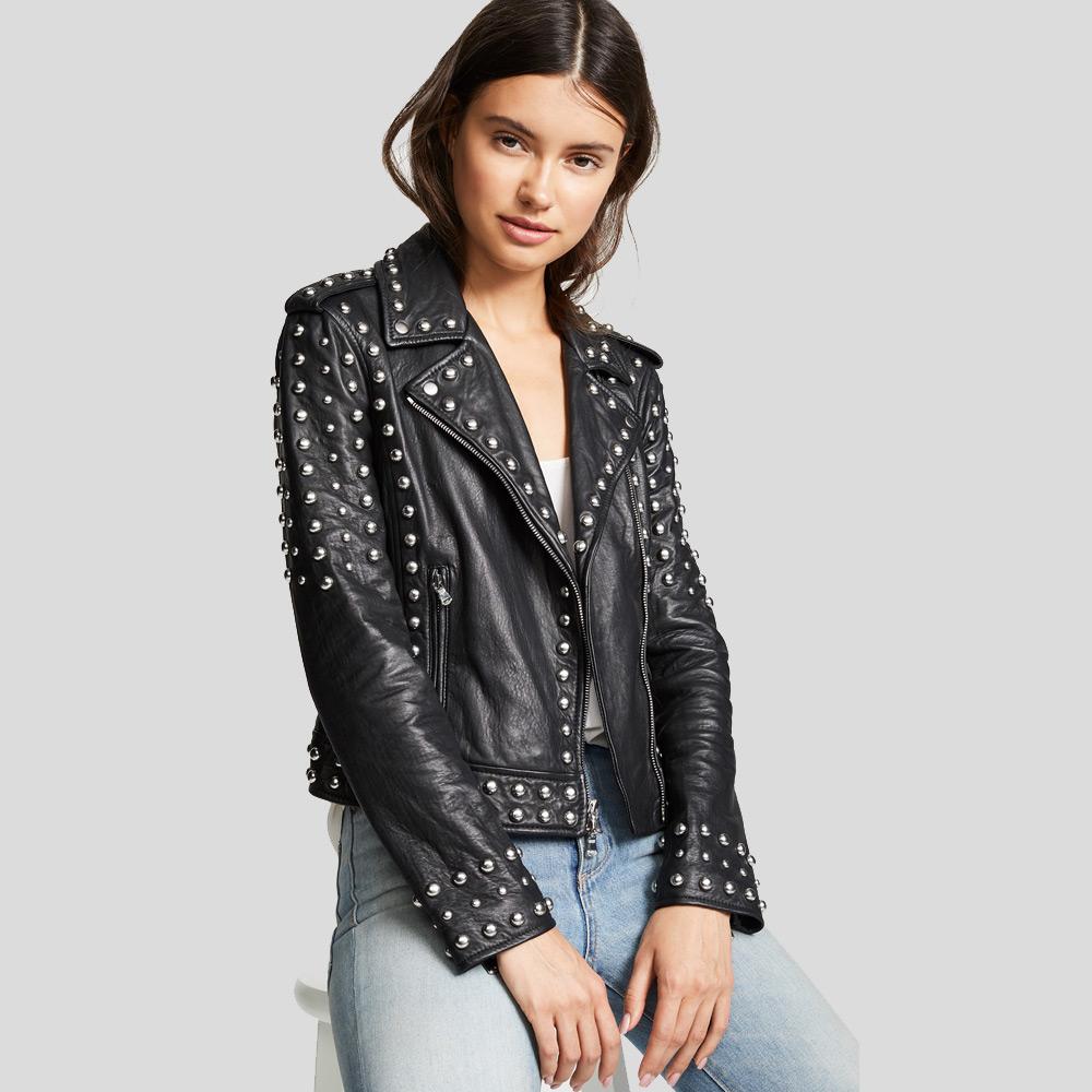 studded-leather-jacket-jasmine-black-1.jpg Jasmine Black Studded Leather Jacket - Image 1