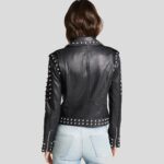 Jasmine Black Studded Leather Jacket - Image 2