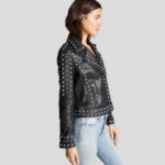 Jasmine Black Studded Leather Jacket - Image 3