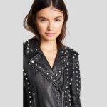 Jasmine Black Studded Leather Jacket - Image 5