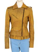 Women Distressed Brown Jacket - Image 4