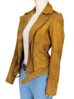 Women Distressed Brown Jacket - Image 5