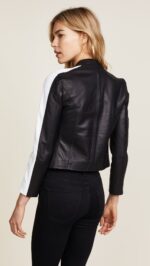 Michel Black Racer Leather Jackets - Image 2