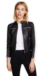 Michel Black Racer Leather Jackets - Image 3