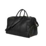 Jefferson Black Leather Duffle Bag