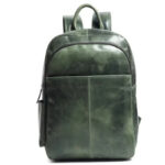 Luxury Italian Green Leather Backpack