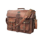 Men Brown Leather Messenger Bag