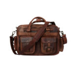 Roosevelt Dark Brown Buffalo Leather Pilot Bag