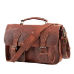 Ryder Reserve Bison Brown Leather Briefcase Bag