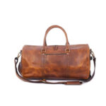 Tan Brown Leather Trolley Bag
