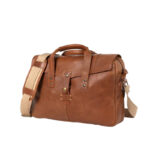 Vintage Brown Leather Travel Duffle Bag