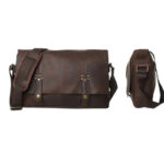Walker Dark Brown Leather Messenger Bag