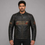 Replica Men’s Harley Davidson Astor Patches Distressed Leather Jacket